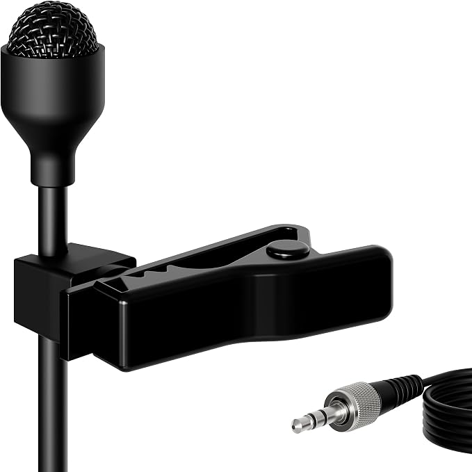 J K MIC-J 044 Lavalier Microphone Compatible with Sennheiser Bodypacks | Omni Condenser Lapel Microhpone with 1/8" Locking Screw Plug Compatible with Sennheiser Wireless Bodypack Transmitters by JK%C2%AE