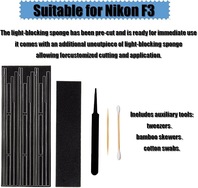 F3 Pre-Cut Self Adhesive Light Seal Foam Sponge Kits Repair for Nikon F3 Camera Accessories (for Nikon F3) - Image 7