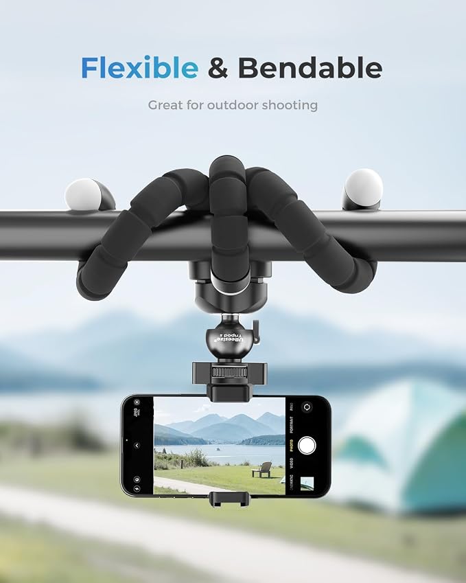 UBeesize Phone Tripod Pro S, Flexible Desk Stand with Wireless Remote, Mini Holder for Camera and GoPro - Image 4