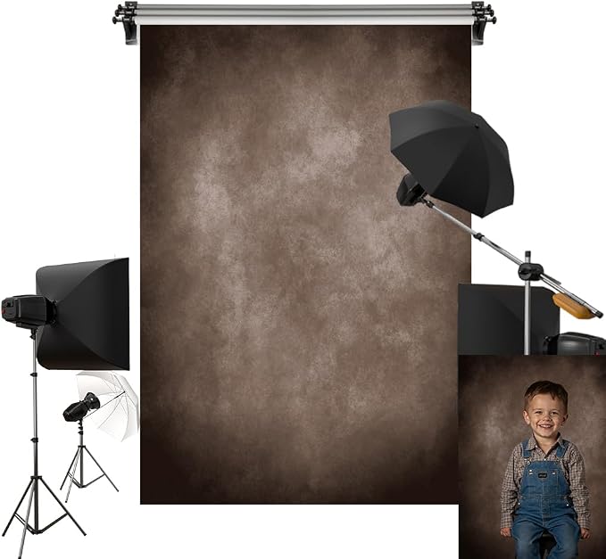 Kate 10x10ft/3x3m Brown Backdrop Retro Dark Brown Texture Abstarct Portrait Photography Backgrounds Photo Studio Props by KateBackdropforPhotography