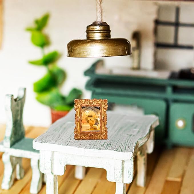 Balacoo 15 Pcs Miniature Photo Frames Mini House Picture Frame Accessories | Resin Antique Baroque Dollhouse Decor, Miniature Picture Frames for Dollhouse DIY Crafts, Jewelry Display, Phone Case 3 Style - Image 8