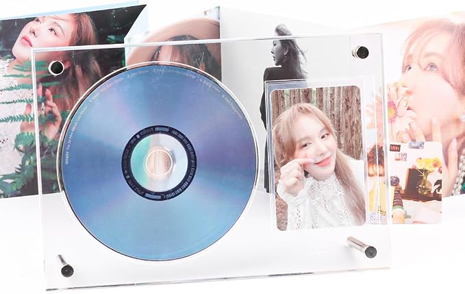 Photocard and CD Holder Stand, 66 x 91 mm, Holds 1CD+1Card | Acrylic Standing Display, Ultra Clear Trading Cases Protectors, For Kpop Photocard Baseball Basketball Photo - Image 6