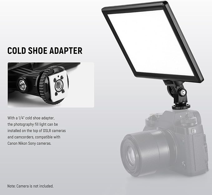 NEEWER 9" LED Video Light Panel, Dimmable DSLR Camera Soft Lighting with Mini Desk Tripod Stand, USB Type C Ports, 3200K~5600K CRI95+ for Studio Photography Video Recording Live Streaming, NL-116AI - Image 6