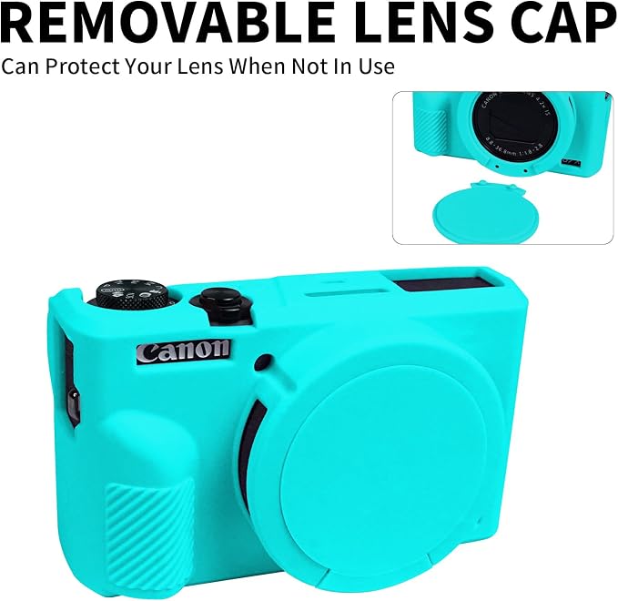 Easy Hood Camera Case Cover for Canon Powershot G7X Mark III Camera(Blue) | With Removable Lens Cover,Soft Silicone Protective Case,Anti-Scratch,Slim Fit,Enhanced Grip,Lightweight Camera Accessories - Image 3