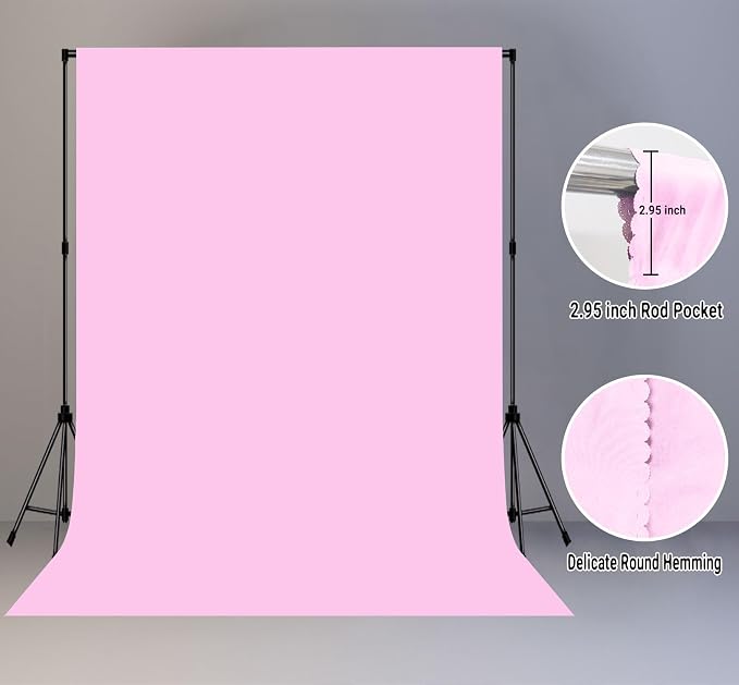 Pink Photography Backdrop for Photoshoot, Fabric 6x9ft | Polyester Studio Photo Backgrounds, Non Reflective, Easy to Hang, for Portrait Shoot, Product, Party Decor, Video Creation - Image 6