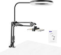 NEEWER Entry Level Version N41 8" LED Ring Light with Desk Clamp Stand/Remote, Overhead Phone Mount Holder Compatible with iPhone, Streaming Video Recording Selfie Nail Tech Food Photography Lighting by Neewer