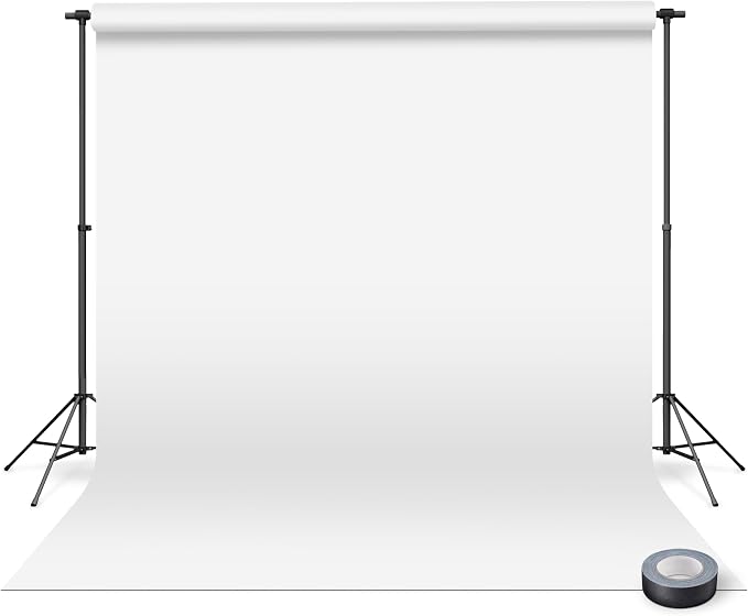 Denny Mfg Seamless Paper Backdrop for Photoshoot, True White, 86 in x 36 ft | Photography Backdrop, Matte Finish for Portraits, Product Photos and Video Shoots, with Free Roll Gaffer Tape (2 in x 13 ft) by DennyManufacturing