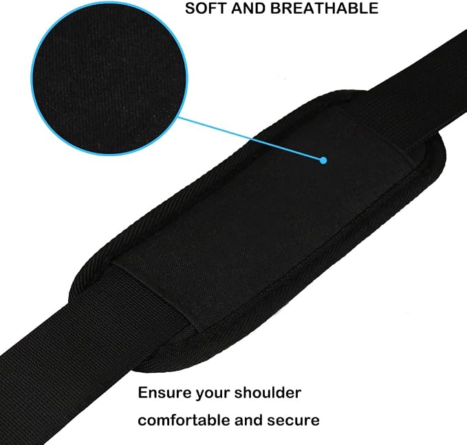 Shoulder Strap, Durable 55" Universal Replacement Laptop Shoulder Strap | 55 In Shoulder Strap Adjustable Comfortable Belt with Metal Hooks for Briefcase, Messenger Bag, Luggage/Duffel/Camera - Image 2