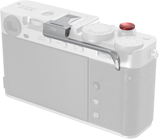 SMALLRIG Thumb Grip with Hot Shoe Cover for FUJIFILM X-E5,Shutter Button | Built-in Silicone Pads,Textured Surface for Enhanced Grip (Silver)-5451 by SmallRig