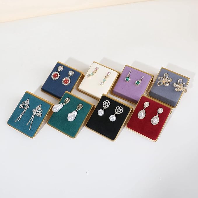 Black earring holders for selling, Velvet earring stands Jewelry display, metal gold studs board【Black】 - Image 2