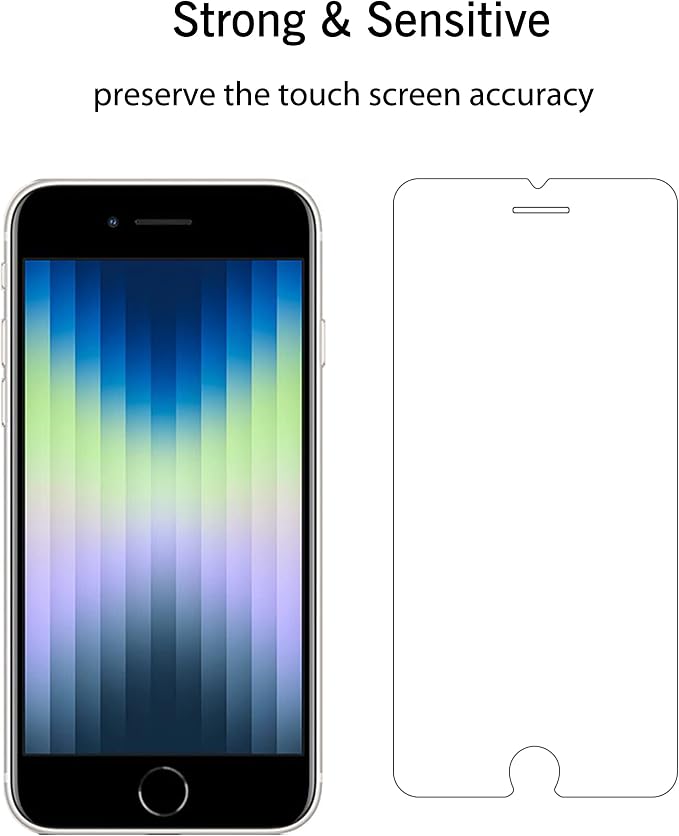 Ailun 3 Pack Screen Protector for iPhone SE 2020 2nd/2022 3rd Gen | 4.7 Inch, Tempered Glass, 0.25mm, Case Friendly, Clear - Image 5