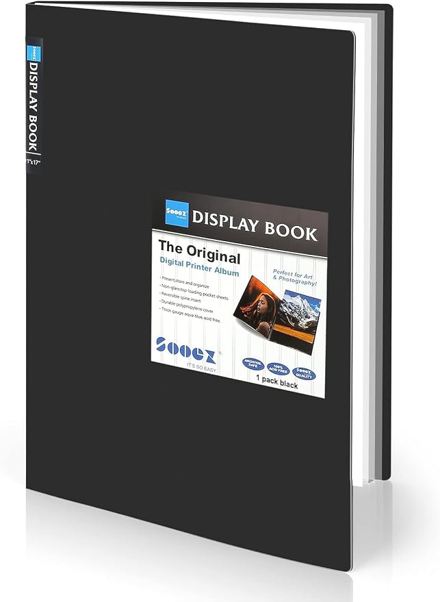 Sooez Art Portfolios 11x14, Portfolio Folder with 30 Pockets & Black Inner | Large binder sleeves, Display 60 Pages, 11x14 Presentation Book for Artwork Storage, Binder with Plastic Sleeves for Artist by Sooez