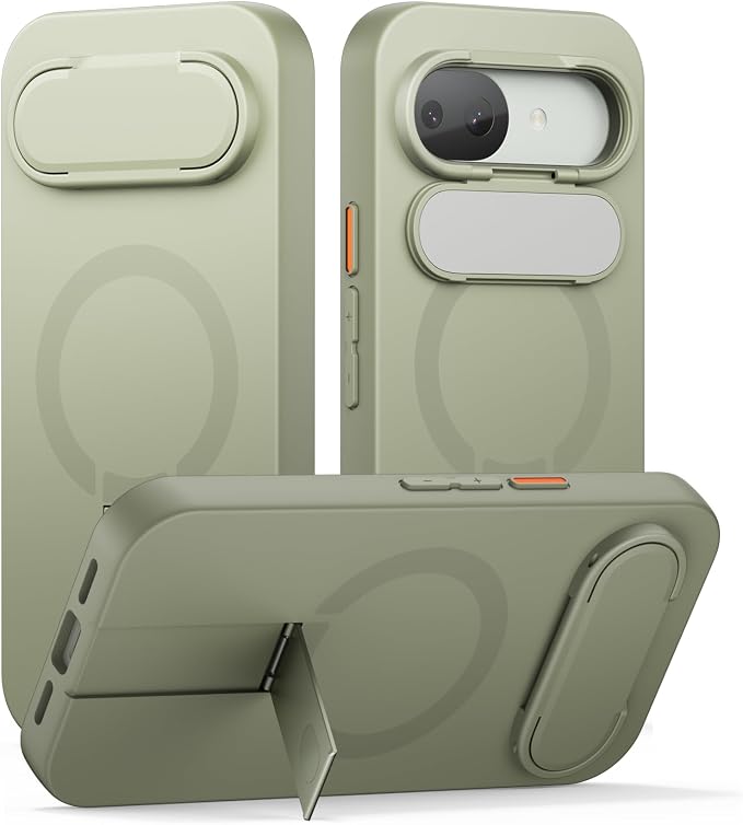SURITCH for Google Pixel 10a Phone Case, Compatible with MagSafe, Protective Cover with Camera Cover & Adjustable Metal Kickstand for Pixel 10a 2026 -Sage Green by SURITCH