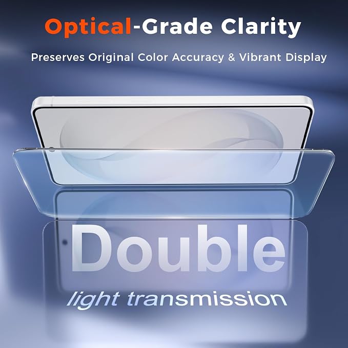 Fotbor [3+3 Pack Anti Blue Light Screen Protector for Samsung Galaxy S26 with 3 Pack Camera Lens Protector, [Alignment Frame] 9H Hardness, Easy Install, Ultrasonic Fingerprint Compatible - Image 6