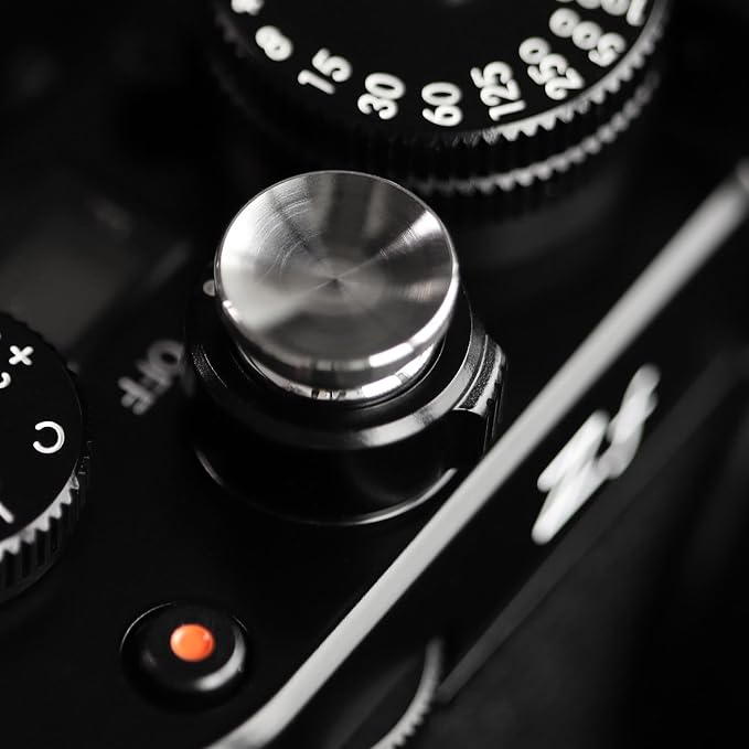 Haoge 12mm Metal Shutter Release Button for Fujifilm XT5 XM5 XT50 GFX100RF XE5 Nikon Zf DF and Leica Q3 43 M10 M-11 Sony rx1r iii Concave Surface Silver,New Version: Diameter 12mm - Image 5