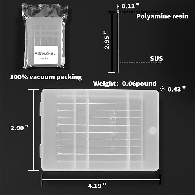 ESD Safe Sticky Gel Swabs (2.5mm/0.10") – Precision Cleaning for Camera Sensors, PCBs, Semiconductors & Delicate Electronics – Residue-Free, Scratch-Free(Transparent-10Packs, High Viscosity) - Image 2