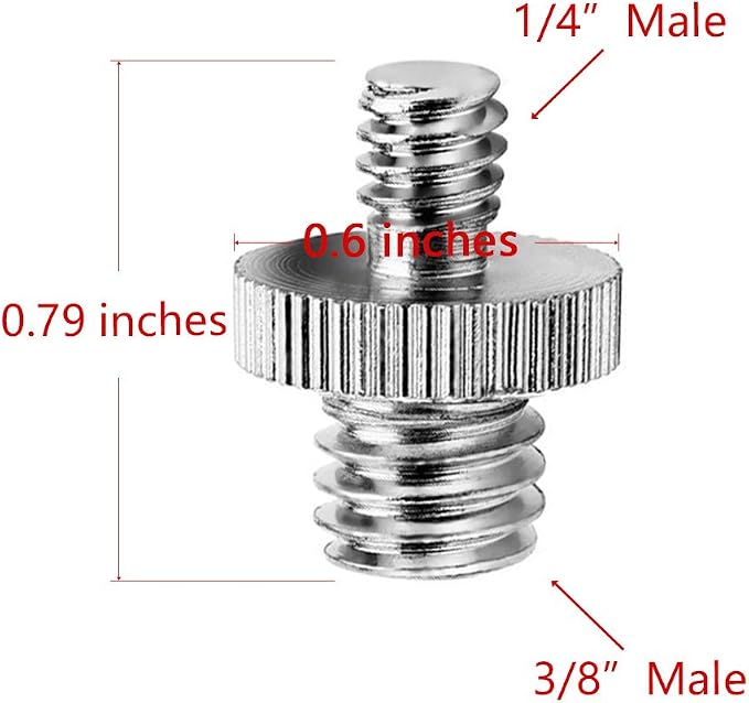 Anwenk 1/4 to 3/8 Screw Adapter Converter Threaded Screws Adapter Spigot Screw Mount Set for Camera Tripod Monopod Ballhead Flash Light Stand Shoulder Rig - Image 3
