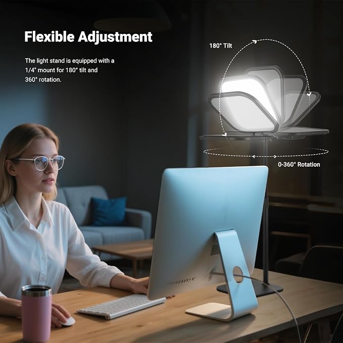 NEEWER Basics 10.8" Video Conference Lighting, 15W Bi Color Edge Lit Full Screen CRI95+ Ring Light with Desk Stand & Phone Holder for Webcam Meeting Streaming Computer Laptop Zoom Calls - Image 6