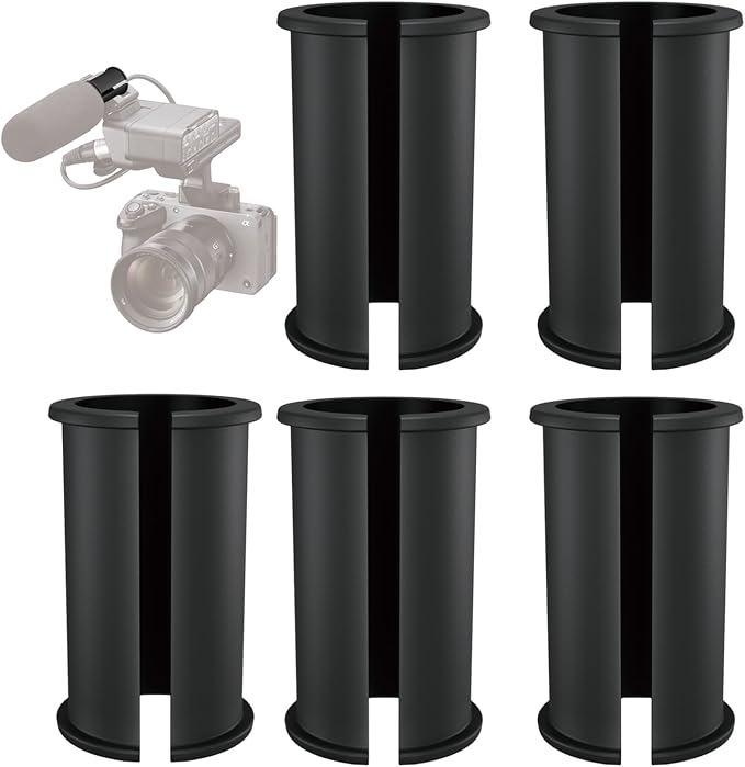 Shotgun Microphone Shock Mount Rubber Sleeve, 5 Pack for Shotgun Mics | Compatible with Sony Camcorder FX3, FS7, FX6, FX8, FX9, NX80, FS5, Rode NTG, and Sennheiser MKH Shotgun Mics and More by Borenbuir