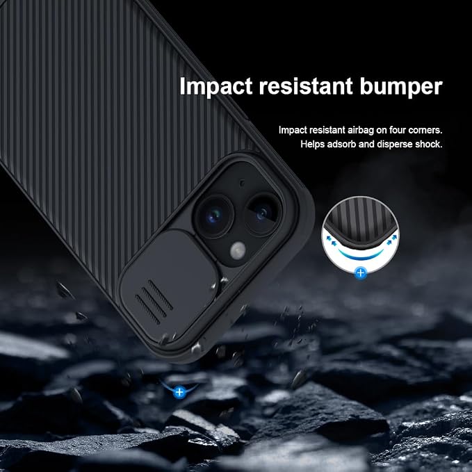 Mangix for iPhone 15 Case with Camera Cover,Slim Fit Thin Polycarbonate Protective Shockproof Cover with Slide Camera Cover, Upgraded Case for Apple iPhone 15 6.1inch Black - Image 6