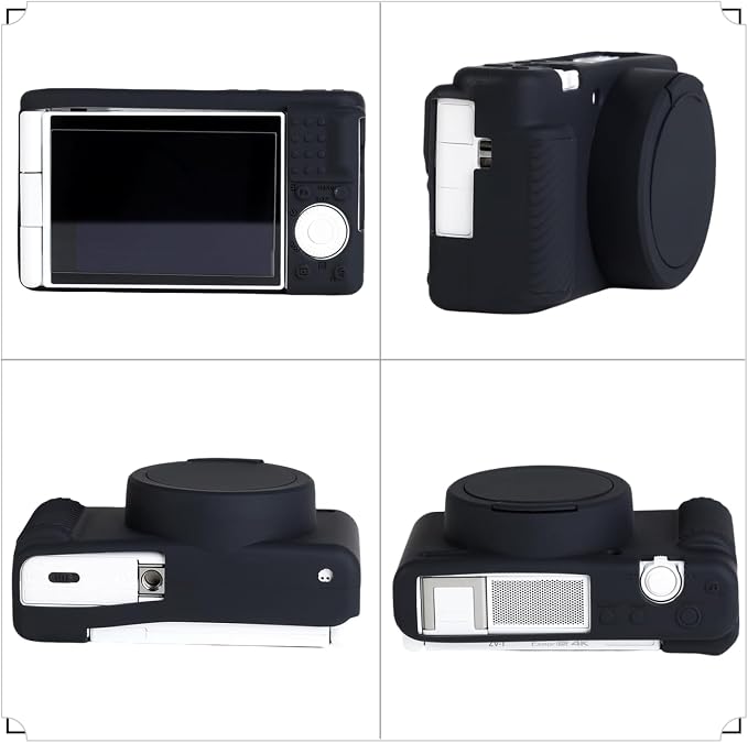 Camera Case for Sony ZV1 Digital Camera.ZV-1 Accessories | Soft Silicone Protective Case Removable Lens Cover,Comes with 2 Screen Protectors and 1 Wrist Strap. (Black) - Image 3
