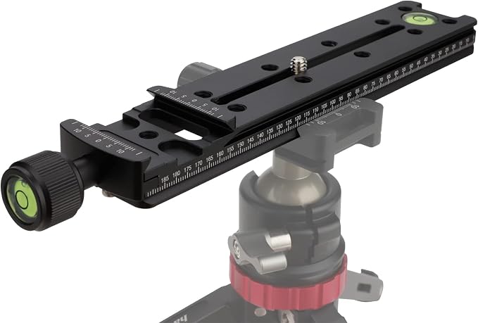 Camera Rail Nodal Slide 200mm Quick Release Plate Clamp Macro Rail with D-Ring Screws for Garmin Xero C1 DSLR Tripod Monopod Ball Head for Panoramic Close-up Photography - Image 4