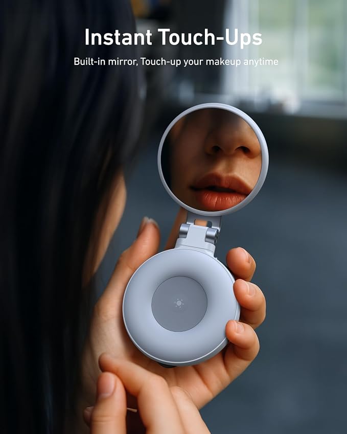 TELESIN C03 Magnetic Selfie Light CRI97 360° Phone Light for iPhone Magsafe | 3 CCT Selfie Ring Light Fill Light with Mirror for Selfies/Photography/TikTok/Zoom Calls/Video Conference (White) - Image 4