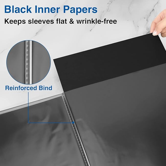 Sooez Art Portfolios 11x14, Portfolio Folder with 30 Pockets & Black Inner | Large binder sleeves, Display 60 Pages, 11x14 Presentation Book for Artwork Storage, Binder with Plastic Sleeves for Artist - Image 2