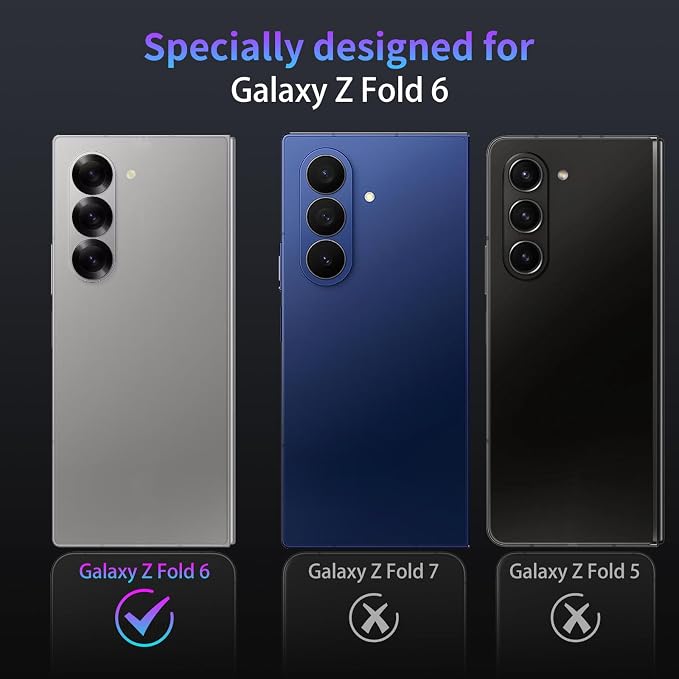 Camera Lens Protector for Samsung Galaxy Z Fold 6,1 Pack | Tempered Metal Glass Camera Cover Film,HD Clear,Anti-Scratch Lens Screen Protector Film,Case Friendly,Black Titanium - Image 2
