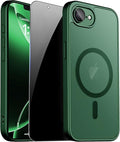Magnetic for iPhone 17e Case & iPhone 16e Case, Green | Full Camera Protection, Privacy Screen Protector, Compatible with MagSafe, Translucent Matte Shockproof Cover for 17 e 16 e by ZOZDOKG