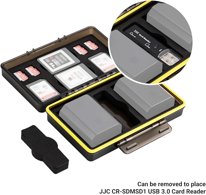 JJC Camera Battery Memory Card Case, SD Micro SD TF MSD XQD Card and Battery Holder Storage Organizer for Canon Nikon Sony Fujifilm Olympus,Water-Resistant & Shockproof - Image 5