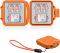 JJC Small SD Card Case Holder for 4 SD & 8 Micro SD Memory Cards, Orange | 12 Slots, Slim & Lightweight Design, Water-Resistant & Shockproof, Soft EVA Interior, Includes Wrist Strap, Easy to Carry by JJC