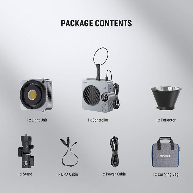 NEEWER HS200B Portable LED Video Light APP/2.4G/DMX Control, 280W 84400lx/1m Bi Color 2700-6500K CRI95+ COB Continuous Output Key Lighting Bowens Spotlight for Recording Streaming Studio Photography - Image 9