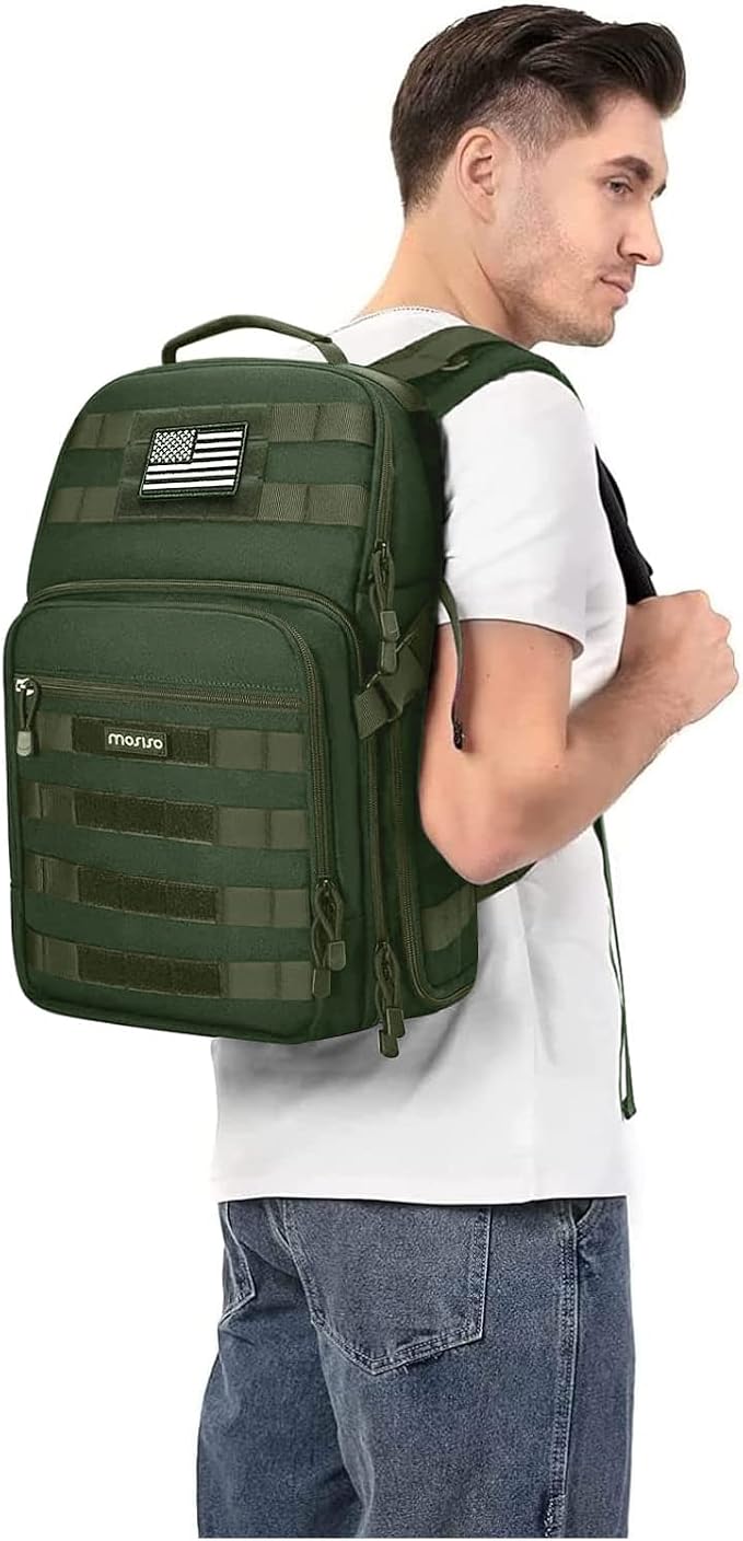 MOSISO Camera Backpack, DSLR/SLR/Mirrorless Tactical Camera Bag Case | Photography Bag with Laptop Compartment Compatible with Canon/Nikon/Sony, Army Green - Image 6