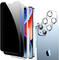 Fotbor Compatible for 2 Pack iPhone 14 Plus Privacy Screen Protector+2 Pack Camera Lens Protector, 9H Shatterproof Tempered Glass with Easy Installation Frame by Fotbor