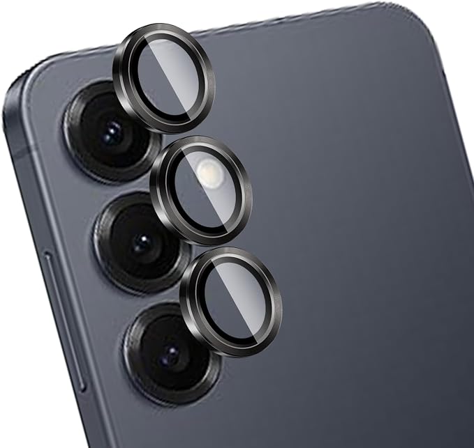 Camera Lens Protector for Samsung Galaxy S25,1 Pack | Tempered Metal Glass Camera Cover Film,HD Clear,Anti-Scratch Lens Screen Protector Film,Case Friendly,Black Titanium by Unknown