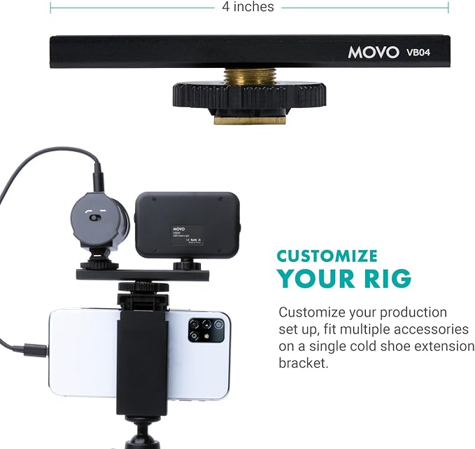 Movo uVlogger- Android/USB-C Compatible Vlogging Kit Smartphone Video Kit Accessories: Tripod, Mount, LED Light and Cellphone Shotgun Microphone for Video Recording for YouTube, Vlog - Image 7