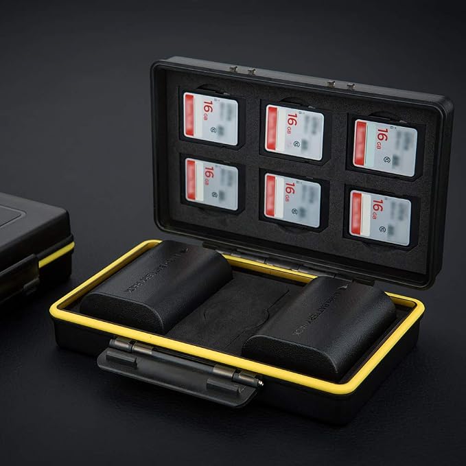 LP-E6 LP-E6N LP-E6NH Battery SD Card Case Holder for 6 SD 2 Battery, Water-Resistant Camera Battery Storage Organizer Box for Canon EOS R6 R5 Mark II R R7 R5M2 R 5D Mark IV III II 7D 6D Mark II - Image 9