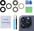 2 Set Back Rear Camera Lens Glass Replacement for iPhone 15 Pro with Reparing Toolkit by Perzework