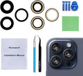 2 Set Back Rear Camera Lens Glass Replacement for iPhone 15 Pro Max with Reparing Toolkit by Perzework