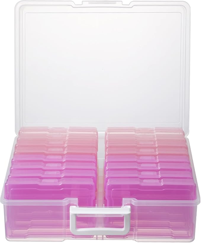 novelinks Photo Storage Boxes with Handle, Photo Organizers and Storage | 1Pack Color, Photo Albums 4x6 Pictures, Photo Cases, Classroom Organization, Index Card Box, Photo Card Holder, Seed Storage by novelinks