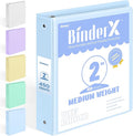 BinderX 3 Ring Binder 2 Inch, 2" Clear View Binder, Blue, Letter / A4 Size | Extra Durable, PVC-Free, Customizable, Interior Pockets, 450-Sheet Capacity, Eco-Friendly, Reinforced Hinge, School, Office by Sooez