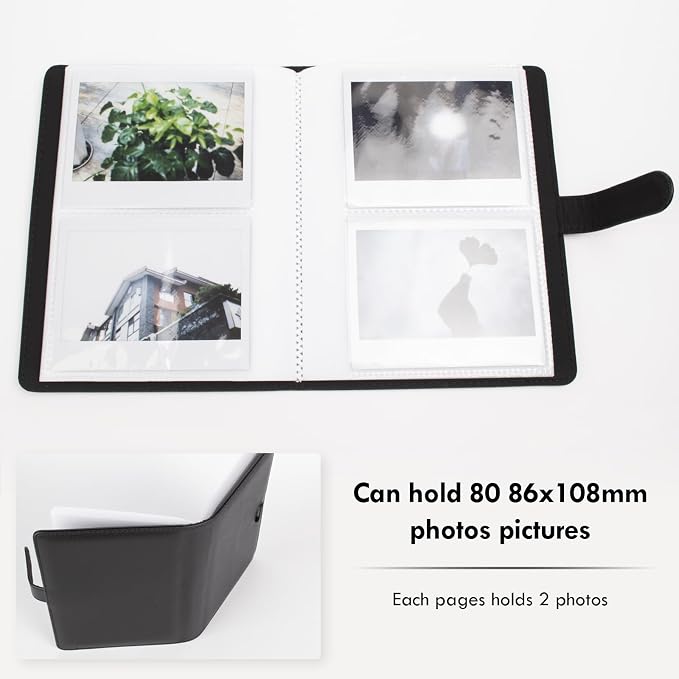 Rieibi Photo Album for Fujifilm Instax Wide210/Wide300/Wide400 Camera, 3.4x4.3 Inch Wide Film 80 Pockets PU Leather Photo Frame for Instax Wide 400 Album, Album for Instax Wide series - Image 3