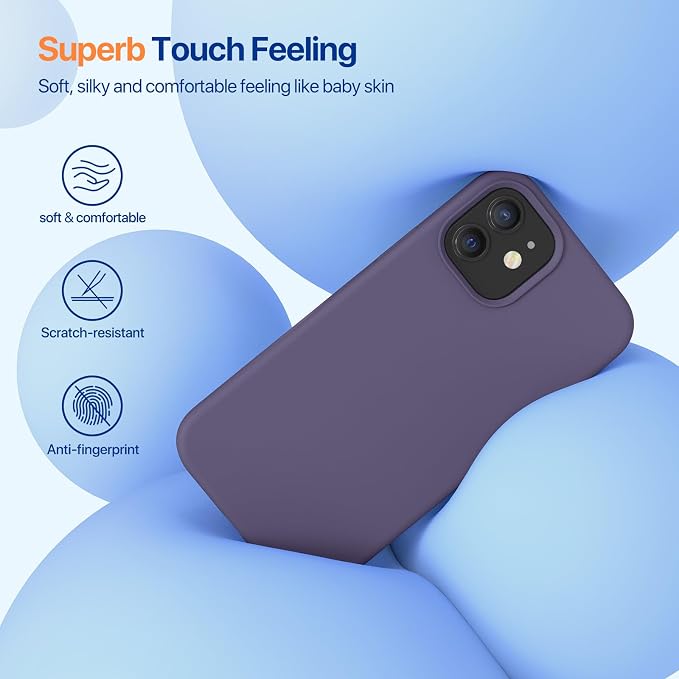 Miracase Silicone for iPhone 12 Case and iPhone 12 Pro Case, Dark Purple | Liquid Silicone Gel Rubber Shockproof Drop Protection Phone Case for iPhone 12/12 Pro 6.1 inch - Image 4