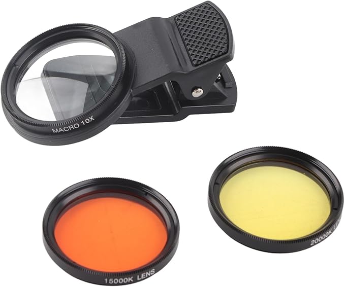 Yosoo Health Gear Aquarium Coral Lens Kit, 3-in-1 Fish Tank Photography Lens with Macro & Orange Yellow Filters for Smartphone - Image 5