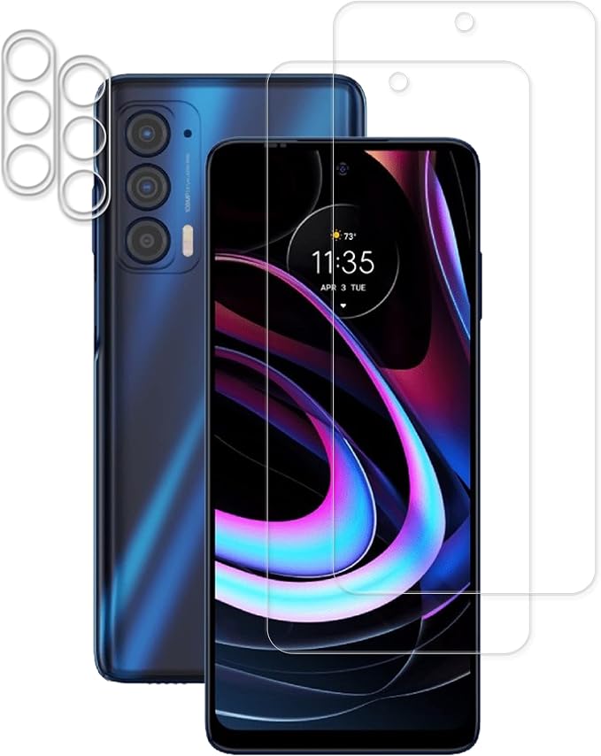 [2+2 Pack] Glass Screen Protector Compatible for Motorola Moto Edge 2021 / Moto Edge 5G UW 2021 Tempered Glass Camera Lens Protector by HKKAIS