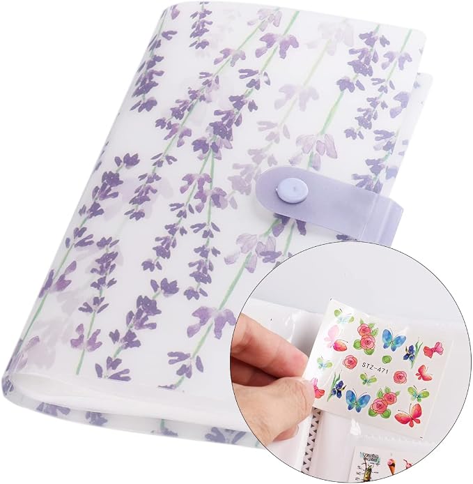120 Slots Nail Stickers Storage Book Empty Nail Stickers Album Holder Photo Collection Book Water Decals Display Showing Shelf Binder Stencils Collecting Card Case Manicure Tools (Lvander) by Fcozpjk