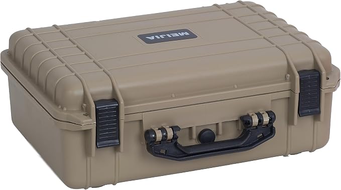 MEIJIA All Weather IP67 Waterproof Hard Camera Case,Hard Protective Case,Hard Case with Customizable Foam,Fit Use of Drones,Camera,Equipments,Pistols(Desert Tan,18.5 x14.06x6.93inches) by MEIJIA