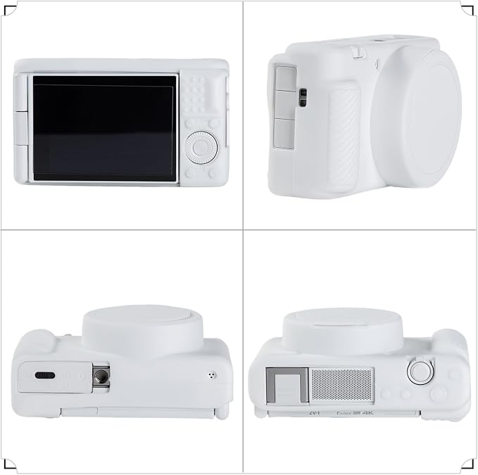 Camera Case for Sony ZV1 Digital Camera.ZV-1 Accessories | Soft Silicone Protective Case Removable Lens Cover,Comes with 2 Screen Protectors and 1 Wrist Strap.(White) - Image 3