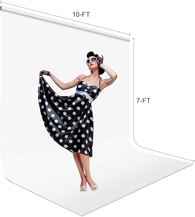 10 x 7 FT White Backdrop Background for Photography, Pure White Screen | High Density Fabric Curtain for Video, Photoshoot, Zoom Meeting, Record, Portrait Stand, Photo Studio, with Rod Pocket - Image 5